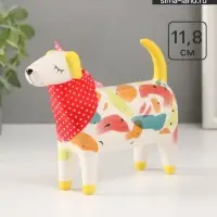 Фигурка керамика &laquo;Пёсик с косынкой&raquo;, разноцветные пятна, 16.7&times;5&times;11.8 см