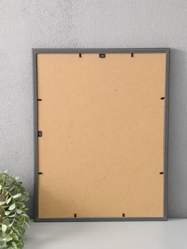 Фоторамка для фото 30х40 см "Oframe", пластик, чёрный с серебром, (пластиковый экран)