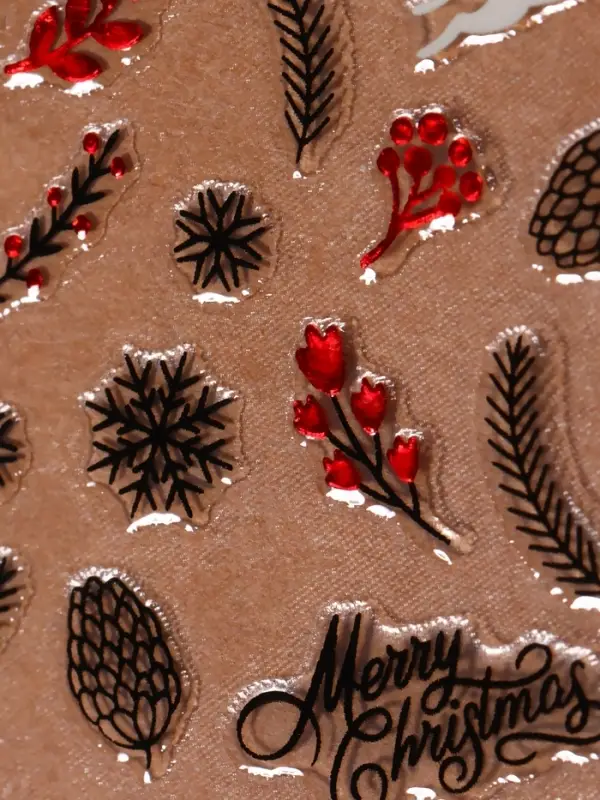 Наклейки для ногтей «Новый год», объёмные, фольгированные, разноцветные Наклейки для ногтей «Новый год», объёмные, фольгированные, разноцветные