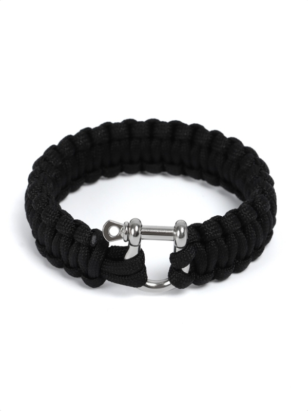 Браслет из паракорда, 25 см, черный