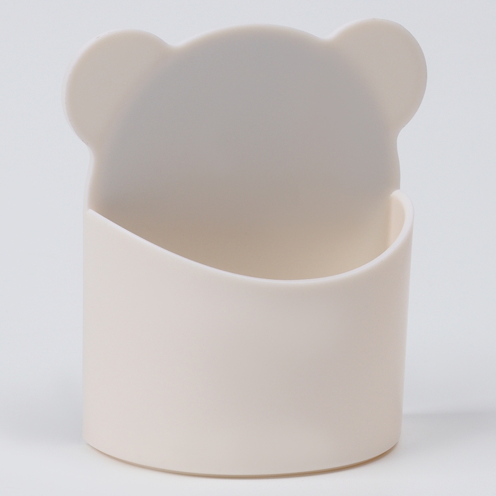 Магнитная универсальная подставка для маркеров и губок  Магнитная универсальная подставка для маркеров и губок "Мишка" белый цвет 4х9х10см