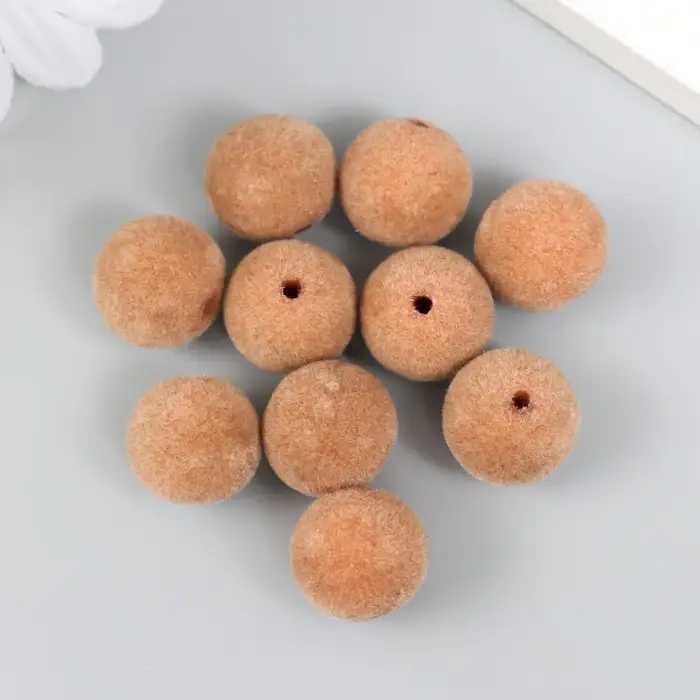 Бусины для творчества бархатное напыление Бусины для творчества бархатное напыление "Коричневый" набор 10 шт d=1,4 см