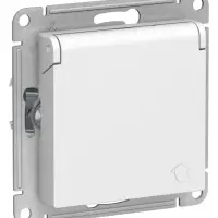 ATLASDESIGN РОЗЕТКА с заземл. со шторками с крышкой, 16А, IP20, механизм, ЛОТОС