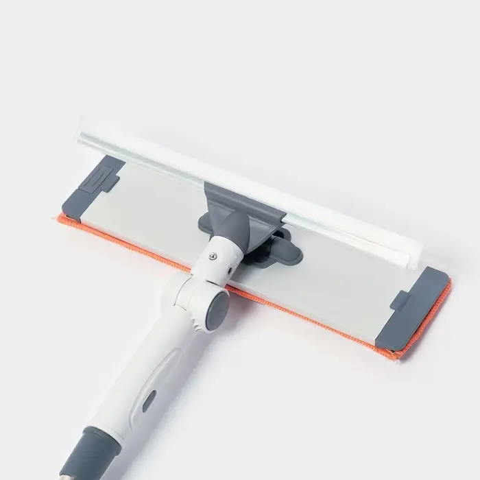 Оконная швабра с креплением на карманы 30&times;8 см, длина 103-145 см, 2 насадки, 45+180 поворот