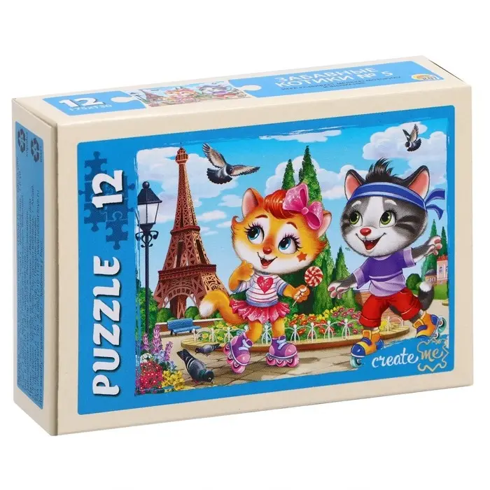 Пазлы «Забавные котики №5», 12 элементов Пазлы «Забавные котики №5», 12 элементов