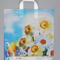 Пакет "Цветочная история", полиэтиленовый с петлевой ручкой, 38 х 42 + 3 см, 37 мкм