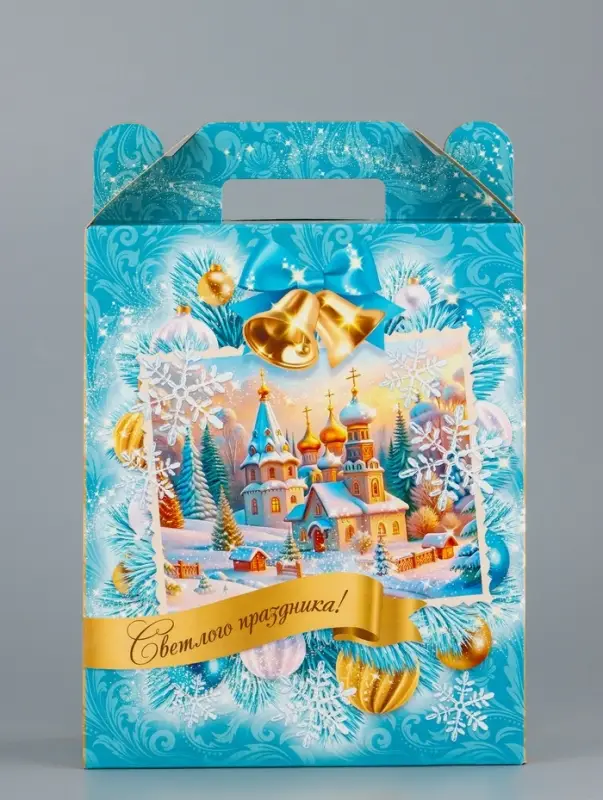 Подарочная коробка новогодняя Светлый праздник 17 х 7 х 25,5 см