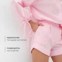 Костюм женский (рубашка, шорты) MINAKU: Casual Collection цвет розовый, размер 42