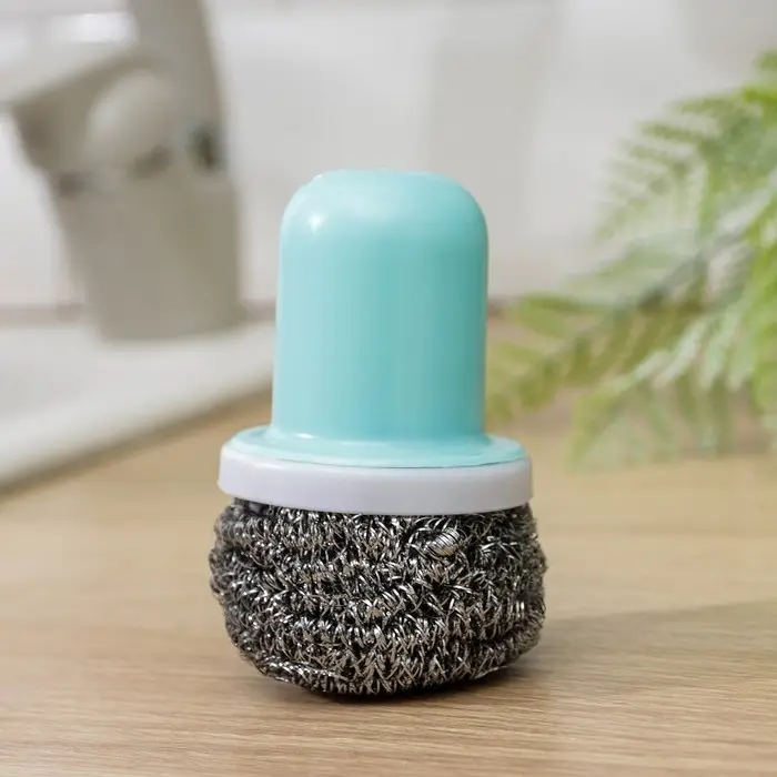 Щётка для посуды «Колпачок», металлическая губка 20 гр, цвет МИКС Щётка для посуды «Колпачок», металлическая губка 20 гр, цвет МИКС