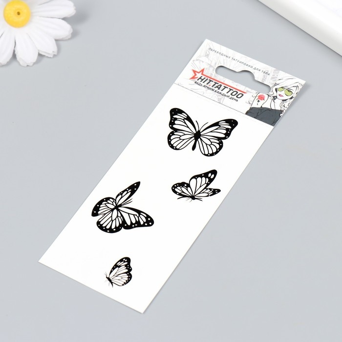 Татуировка на тело "Бабочки" 5,6х12 см