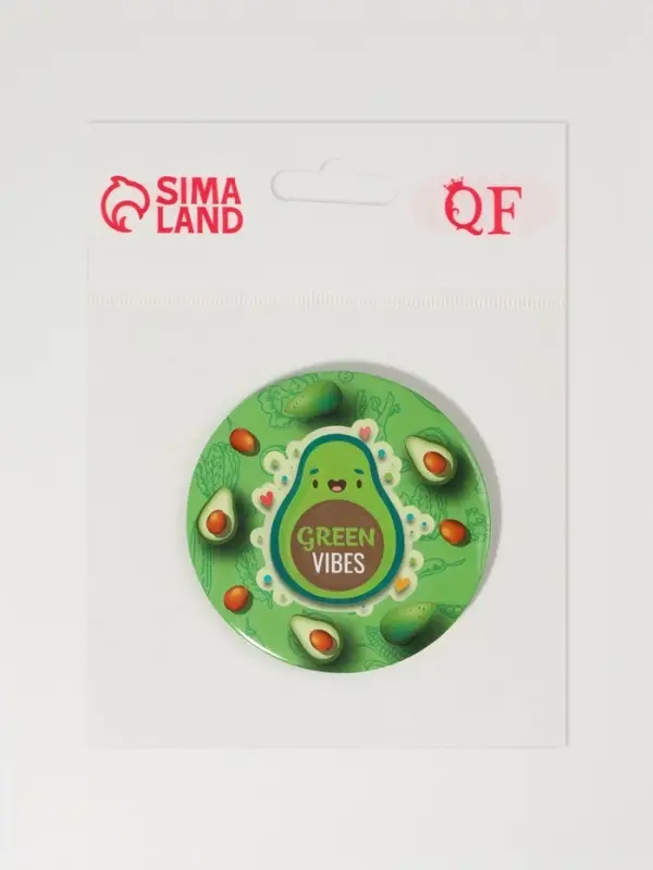 Зеркало карманное Green Vibes, d=7 см, зелёное Зеркало карманное Green Vibes, d=7 см, зелёное
