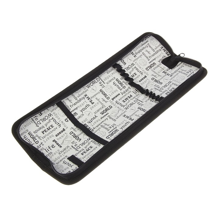 Пенал для кистей, 340 x 70 мм, экокожа,  Пенал для кистей, 340 x 70 мм, экокожа, "Оникс", ПКЗ 08-50, цвет чёрный