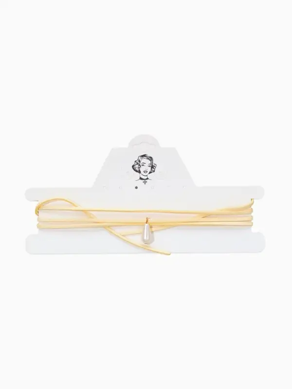 Чокер на шнурке с подвеской &laquo;Жемчужная капля&raquo;, L=134 см, белый, жёлтый