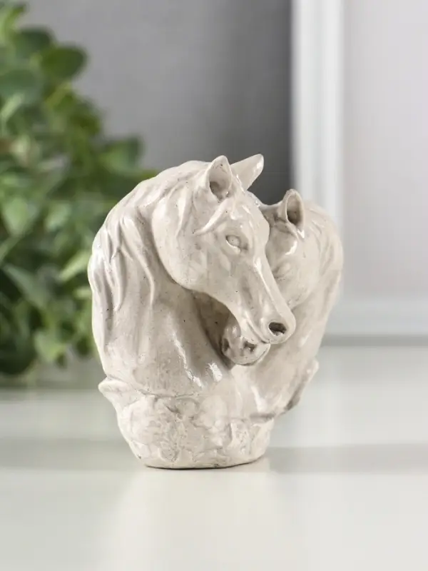 Фигура гипс Фигура гипс "Пара лошадей", 8х6х7 см, под камень