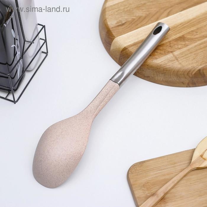 Ложка гарнирная Доляна «Лёгкость», 34 см, цвет бежевый Ложка гарнирная Доляна «Лёгкость», 34 см, цвет бежевый