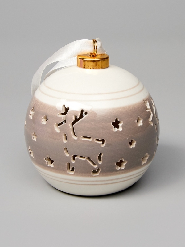 Елочный шар Елочный шар "Олень" 10х8.8х8.8, 1 LED, LR44x3(в компл.), Т/БЕЛЫЙ