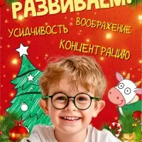 Раскраски новогодние, набор 4 шт., Синий трактор