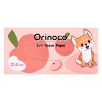 Салфетки бумажные в коробке Orinoco "Персик", 250 шт.