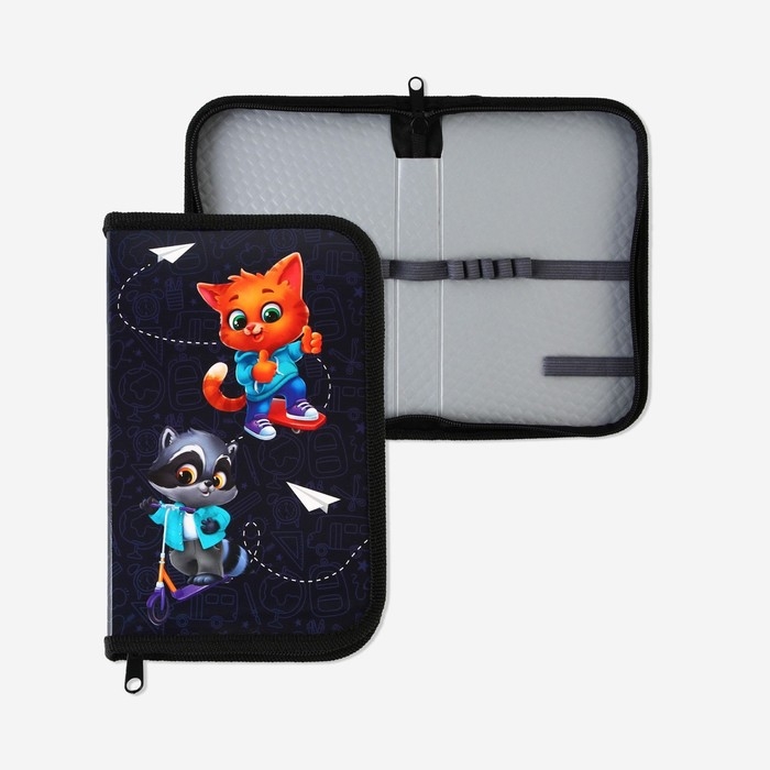 Пенал школьный 1 секция 190×115 лам.карт ПО-02 «Зверята» Пенал школьный 1 секция 190×115 лам.карт ПО-02 «Зверята»