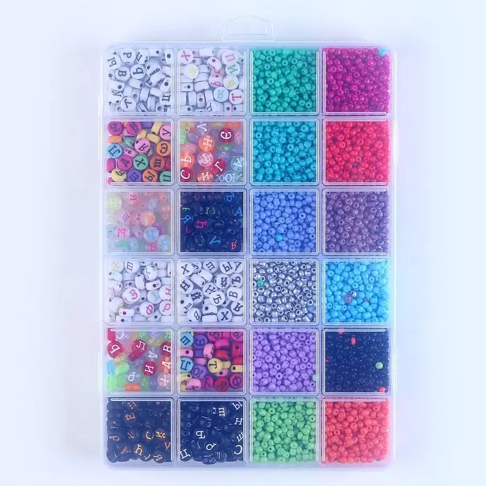 Набор для создания украшений, 24 вида бусин