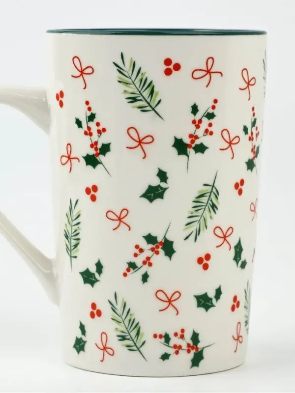 Кружка новогодняя керамическая &laquo;Зимние узоры&raquo;, 385 мл, ручная работа