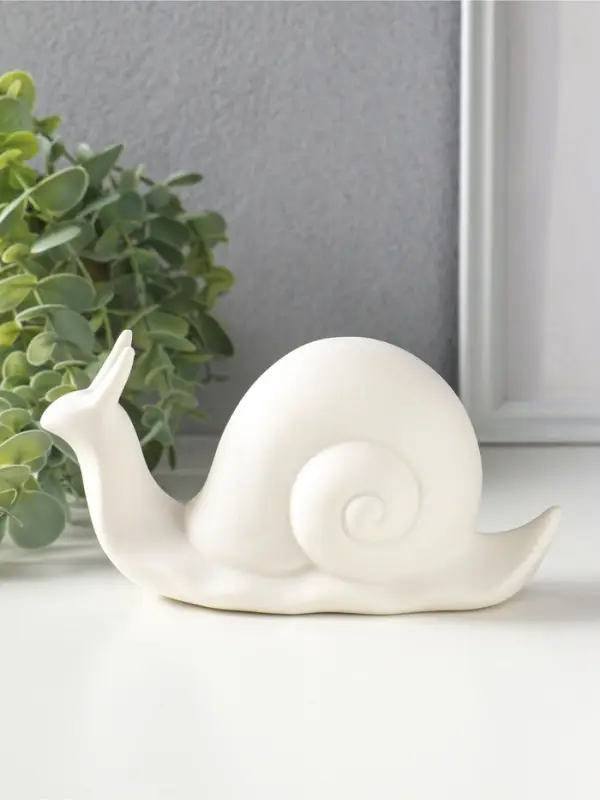 Сувенир керамика свет "Улитка" белый 3хLR44 15х5,7х7,5 см