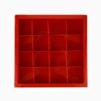 Коробка под 16 конфет новогодняя с ячейками &laquo;Снежные домики&raquo;, 19&times;19&times;3 см