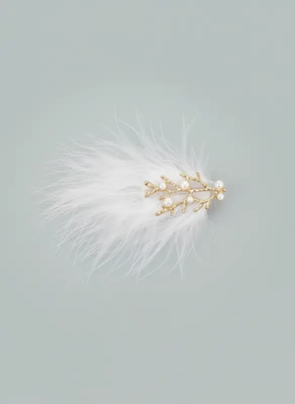 Зажим для волос "Милица" (набор 2 шт) 11х7 см, белый