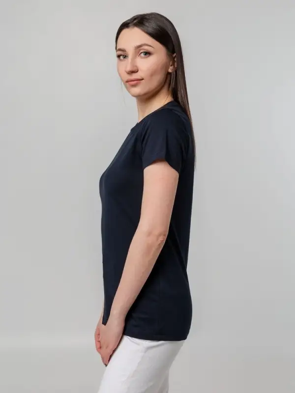 Футболка женская T-bolka Stretch Lady, темно-синяя (navy), размер S Футболка женская T-bolka Stretch Lady, темно-синяя (navy), размер S