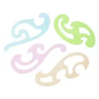 Набор лекал Calligrata, 4 штуки, прозрачные, цветные, МИКС