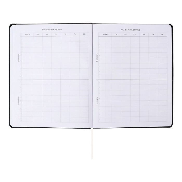 Дневник универсальный для 1-11 классов Grey, твёрдая обложка, искусственная кожа, резинка, ляссе, тонированный блок, 48 листов