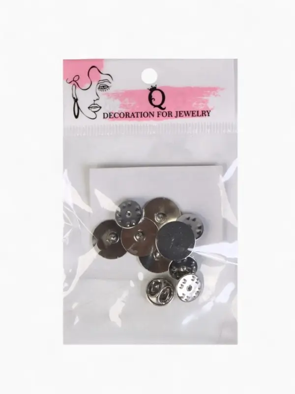 Основа для броши/значка (набор 5 шт.), площадка 1.5 см, цвет серебро