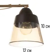 Люстра потолочная BayerLux &laquo;Кансе&raquo;, 3хЕ27, 40 Вт, черно-золотой, 50&times;15&times;23 см