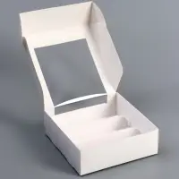 Коробка складная, под 3 эклера, белая, 15&times;15&times;6 см