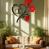 Наклейка интерьерная с фоторамками TAKE IT EASY &laquo;Розы&raquo;, декор настенный, панно 100&times;100 см