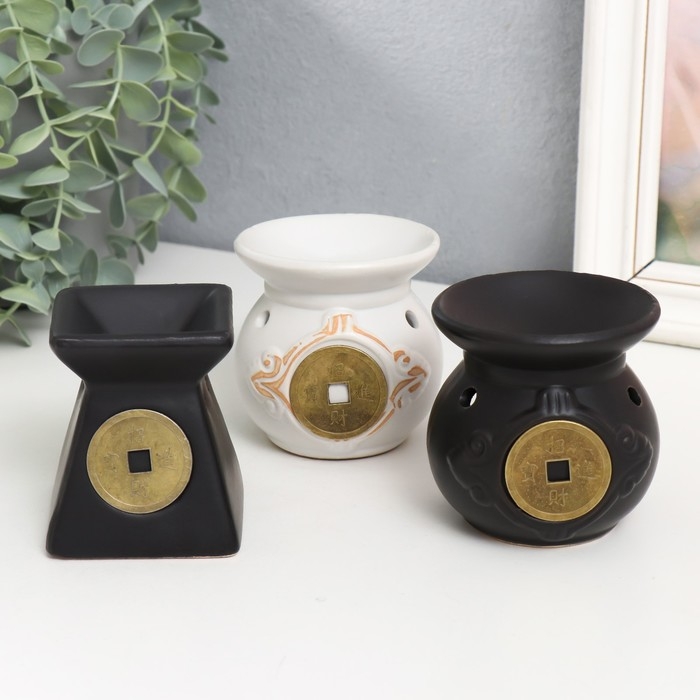 Аромалампа керамика Аромалампа керамика "Монета" МИКС 8х7,5х7,5 см