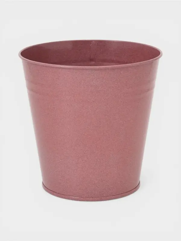 Вазон без ручек, 5 л, h=20.5 см, нержавеющая сталь, розовый