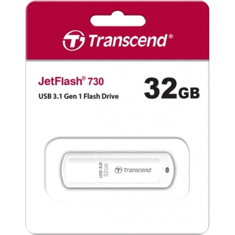 Флеш-память Transcend JetFlash 730, 32Gb, USB 3.1 G1, бел, TS32GJF730