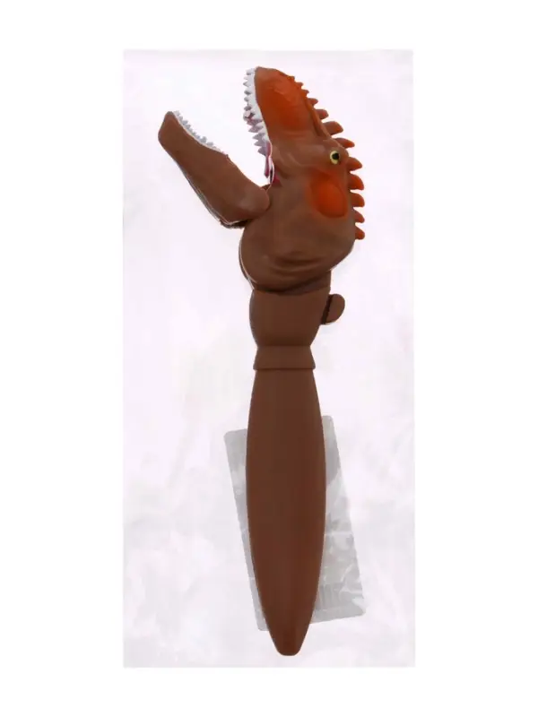 Ручка гелевая-прикол, Динозавр МИКС, с помощью кнопки пасть закрывается