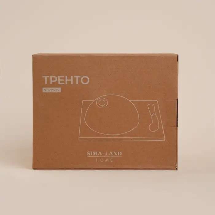 Маслёнка SL Home &laquo;Тренто&raquo;, 22&times;17.5 см, на деревянной подставке, с ножом для масла, фарфор, белая