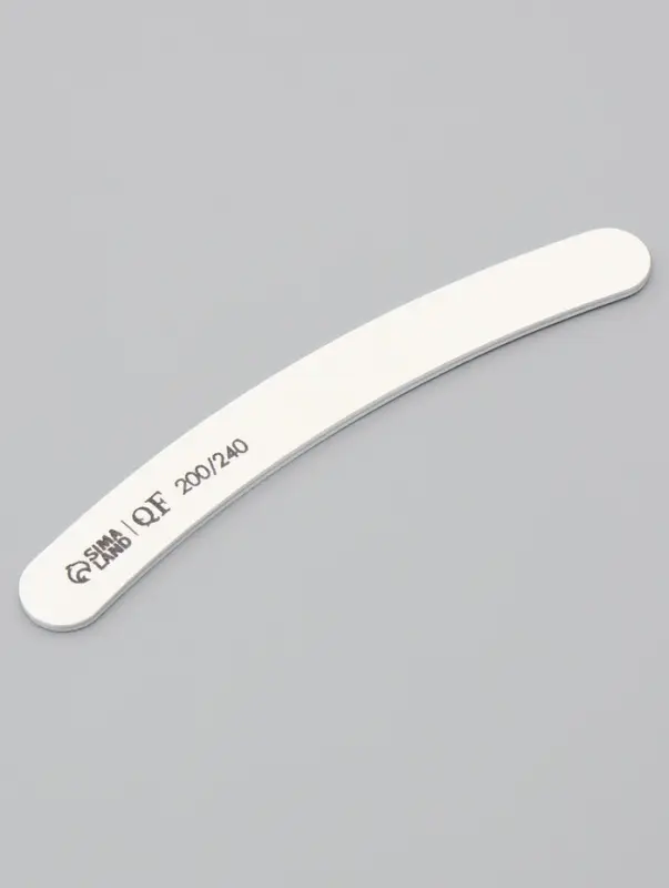 Пилка для ногтей, бумеранг, 200/240 грит, 18 см, белая