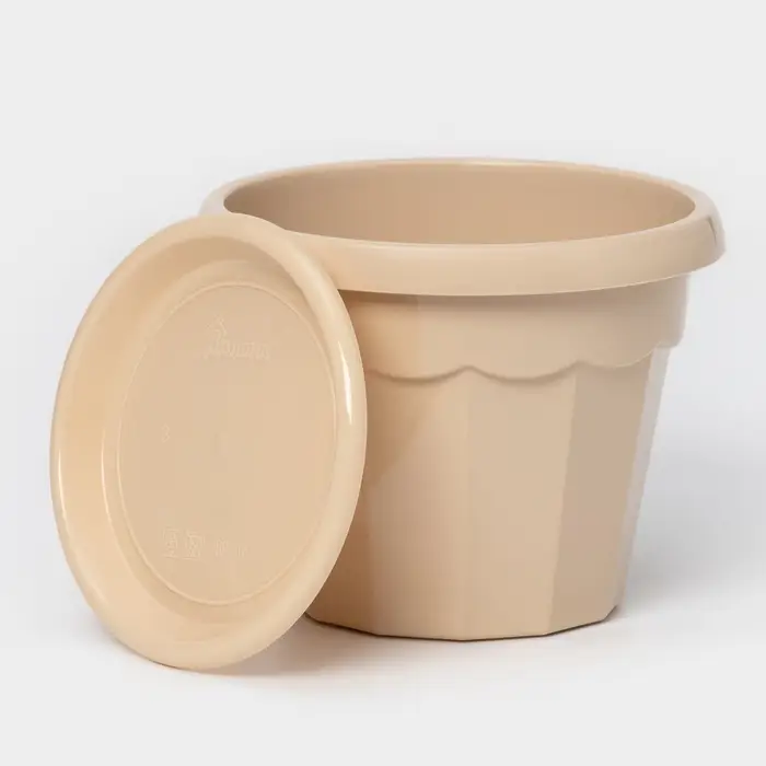 Горшок для цветов с поддоном Доляна «Эрика», 0,7 л, цвет пудровый