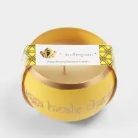 Свеча в чаше Yoga heal the soul, 200 г, 8.5&times;7 см, соевый воск, жёлтая