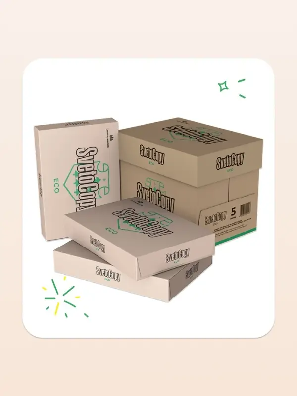 Бумага SvetoCopy. ECO, А4, 500 листов, 80 г/м&sup2;, белизна 60% ISO, 93% CIE, класс C