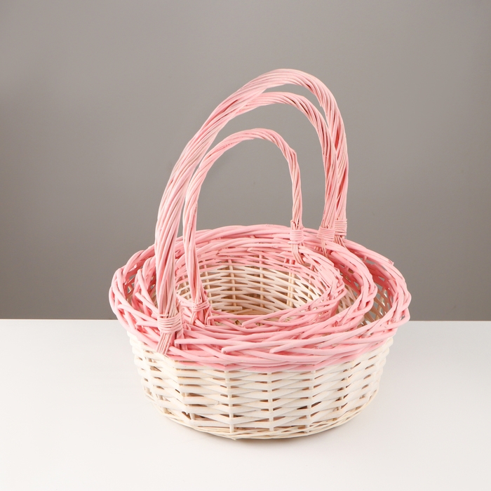 Набор корзин, 3 шт, 36×14×39 см, 32×12×34 см, 27×11×29 см, ива Набор корзин, 3 шт, 36×14×39 см, 32×12×34 см, 27×11×29 см, ива