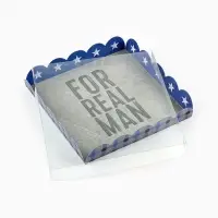 Коробка для печенья с прозрачной крышкой For real man, 18&times;18&times;3 см