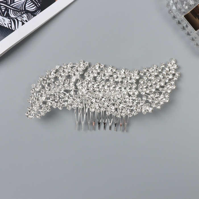 Гребень для волос Гребень для волос "Розмари" лепесток, 14х6 см, серебро