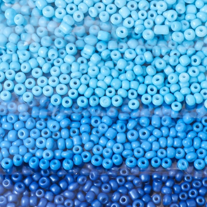 Бисер круглый 8/0 Бисер круглый 8/0 "Цвета неба" 6 цветов х 10 гр МИКС 20х8 см