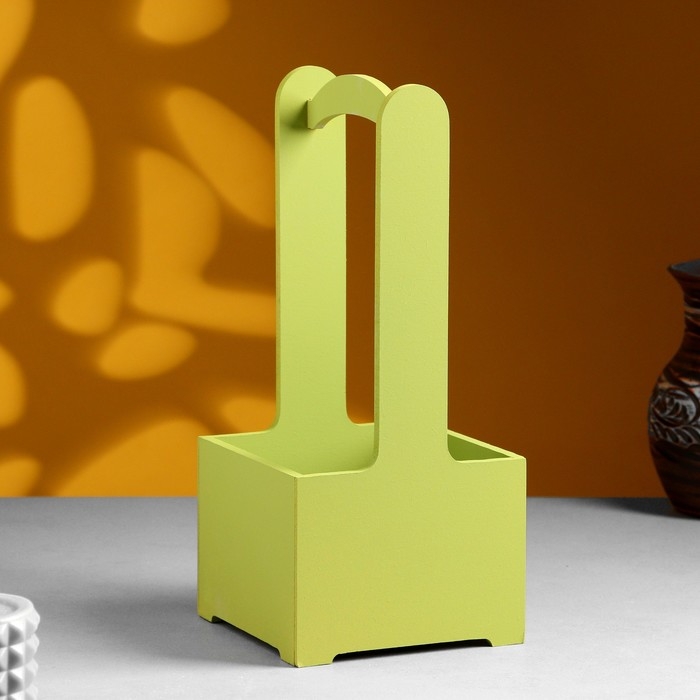 Кашпо - ящик деревянный 13,5х13,5х30 см Фисташковый Кашпо - ящик деревянный 13,5х13,5х30 см Фисташковый