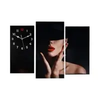 Часы-картина настенные, модульные &laquo;Девушка&raquo;, бесшумные, 58&times;78 см, триптих
